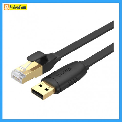 UNITEK - Y-SP02001B  USB 2.0 轉 RJ45 控制台翻轉扁平電纜 785-2776-P